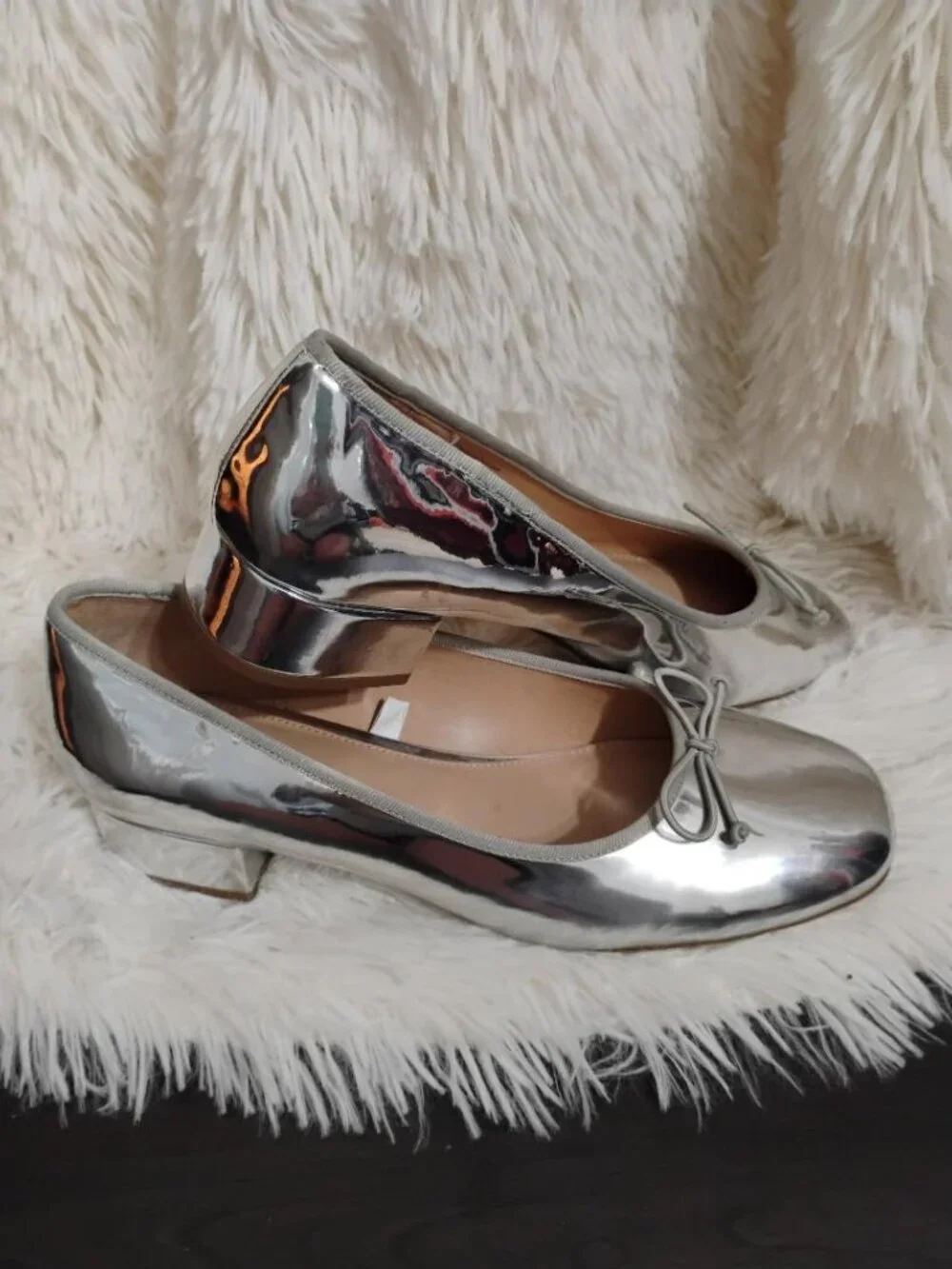 A New Day Women's Silver Ballet Flats Size 8.5